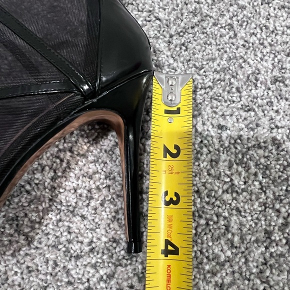 TED BAKER LONDON Taminaa Mesh Leather Peep Toe Heel Booties Black Size US 6.5 - Picture 9 of 11